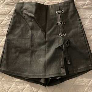 Leather skort